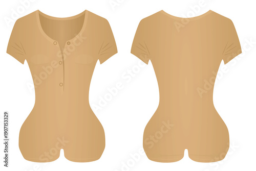 Brown bodysuit shirt. vector illustration