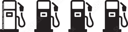 Four gas pump gas pump black white background fuel pump symbols gas station black and white petroleum