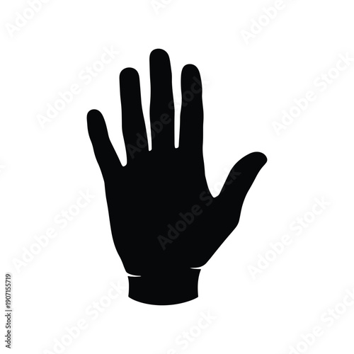 Protective glove silhouette flat vector icon