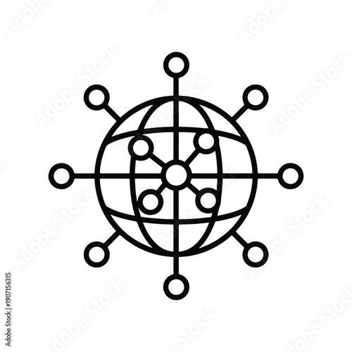 Global network connection technology vector icon