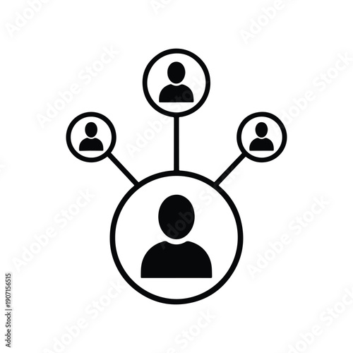 Social network connection people vector icon