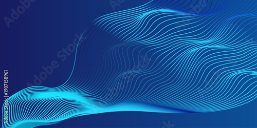 Dynamic wave of glowing dots. Futuristic dot wave of bright particles. Weave effect. Futuristic background for presentation design. 