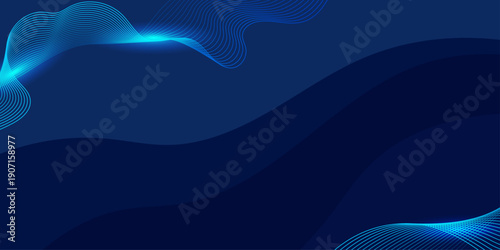 Abstract modern blue gradient liquid wave background with space for your text. Vector illustration.