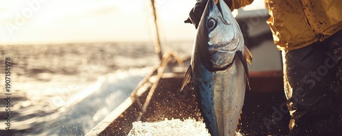 Fresh catch at sea.