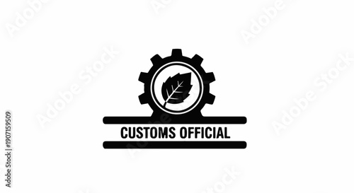 Industrial gear merges with a natural leaf symbol representing eco-friendly manufacturing and sustainable industry