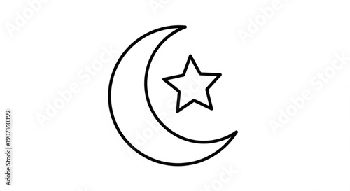 Glossy round 3d button featuring a shiny moon and star symbol vector illustration designed as a favorite web icon or navigation sign badge with glass reflection