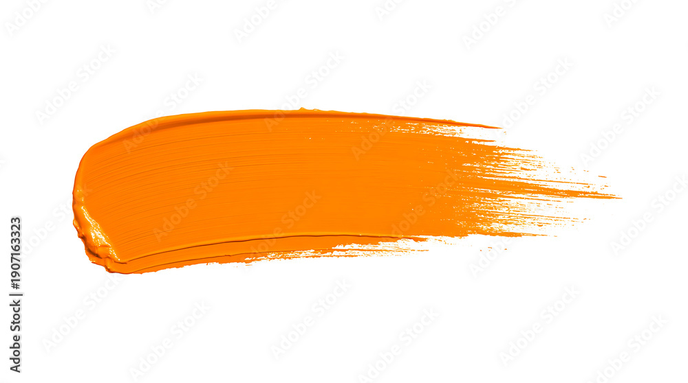 Fototapeta premium Orange paint brush stroke texture background 