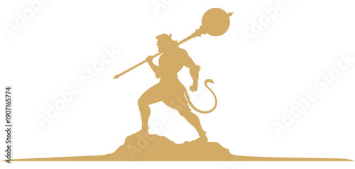 Illustration of a hanuman of silhouette vector