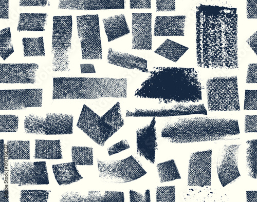 Seamless pattern straight lines and square shapes. Childish chalk, pencil drawn geometric elements. Bold calligraphy paint strokes, sketchy charcoal grunge textures. Hand drawn vector ink illustration