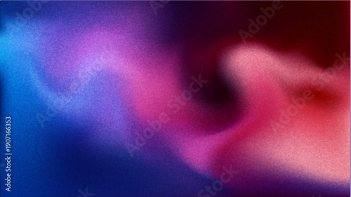 Abstract gradient background with blue, purple, and pink liquid wavy shapes and a grainy texture.