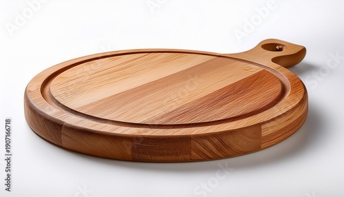 wooden cutting board on white background