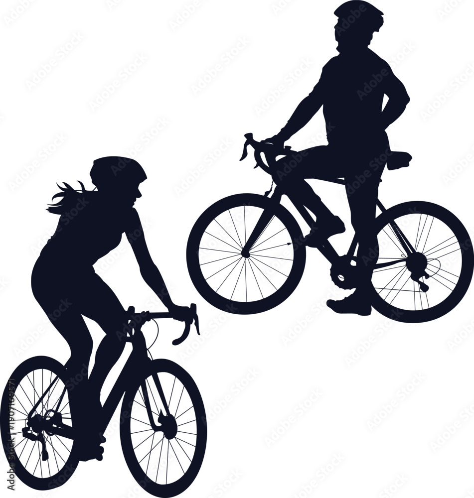 Fototapeta premium silhouette of a cyclist