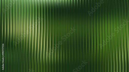 Bg gradient glass with fractal green texture for horizontal effect pattern. Background fluted vector with light frosted ribbed for black grooved line. Premium blur bg with podium fractal prism.