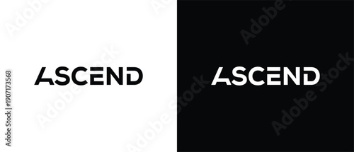 ascend logo design wordmark, typography font text vector