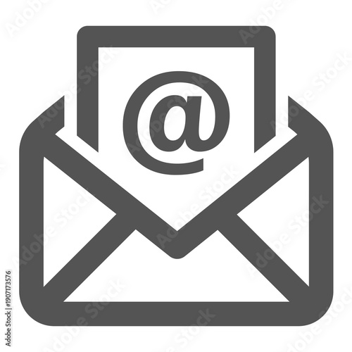 Принти на полотні A stylized envelope icon with an at symbol inside representing email communicati