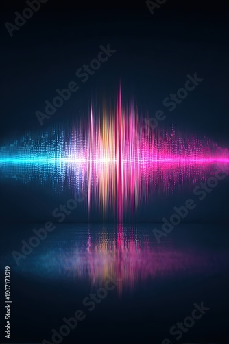 Abstract digital equalizer for music. Sound wave design element. AI-powered voice assistant voice visualization