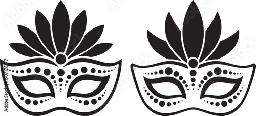Carnival mask silhouettes for venice party