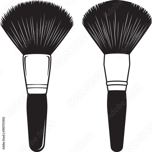 Makeup brush silhouettes for applying blush