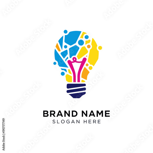 Colorful Light Bulb Logo Design Element.