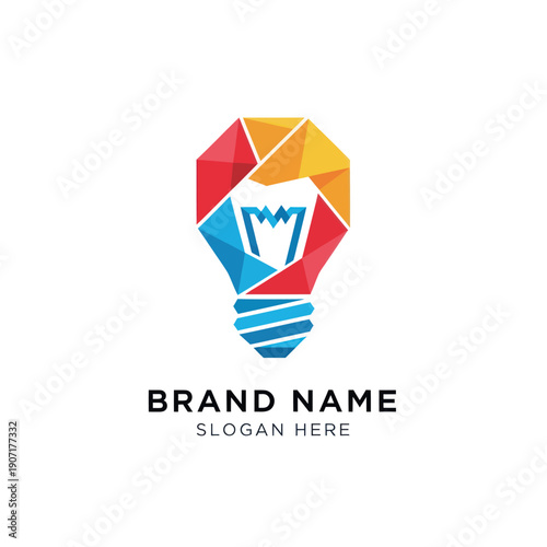 Free Download Colorful Light Bulb Logo Design Template. - GFXLoad