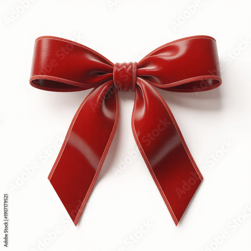 red bow isolated on white