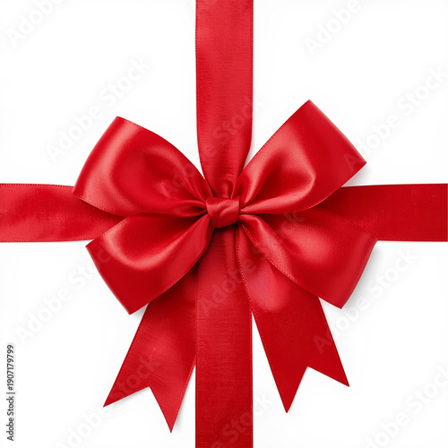 red bow on white background
