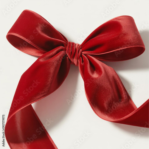red ribbon on white background