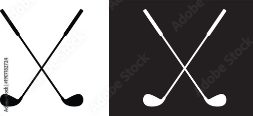 Golf club icon vector set, golf stick vector  illustration, golf symbol, golfing logo on a white background