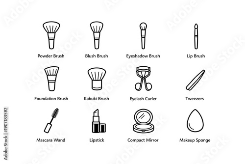 Essential makeup tools and brushes collection for beauty enthusiasts