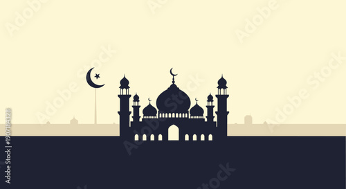 Marhaban Ya Ramadhan Greeting with hand lettering calligraphy and illustration.