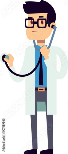 Doctor with stethoscope check patient. Medical diagnose work