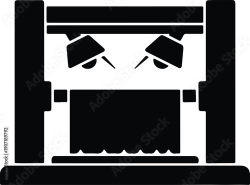 silhouette of studio lighting setup for photography or filmmaking vector design