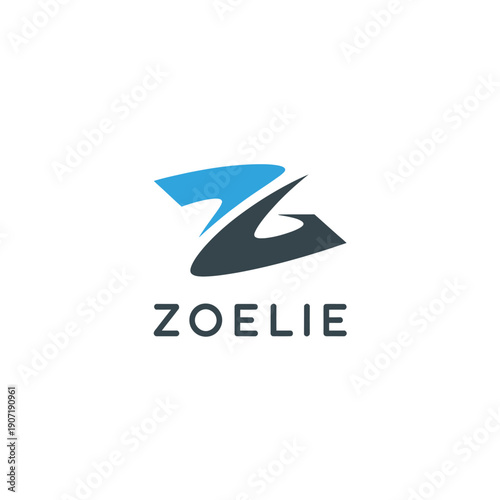 Zoelie logo a stylized abstract swoosh and brand name