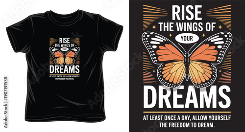 Love more typography t-shirt design featuring cursive lettering and decorative sparkling stars on black