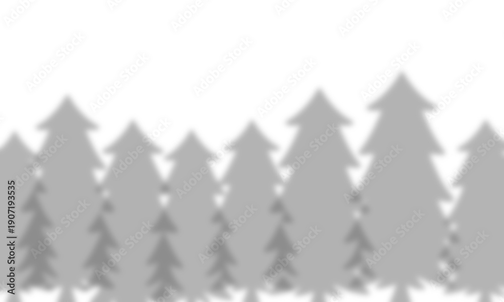 Obraz premium Soft Shadows of Pine Tree Forest Silhouettes on White Background