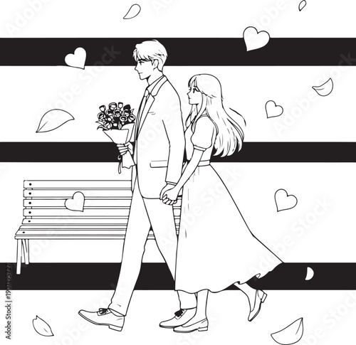 Musician carrying guitar case on street