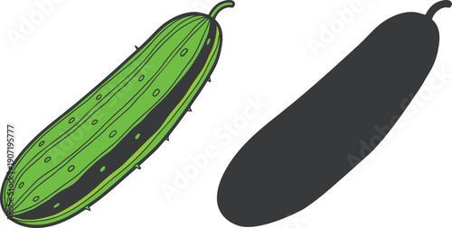 Cucumbers in green and black