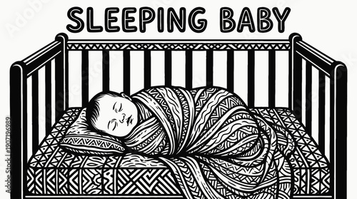 sleeping baby infant newborn child during peaceful childhood moment at home nursery environment with family love tender care adorable cute lifestyle portrait expressing innocence happiness