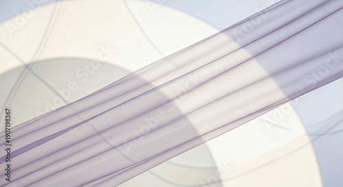 Minimal abstract background with translucent stretched fabric