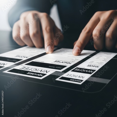 Businessman selecting from multiple business card options