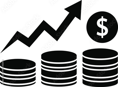 Increasing financial growth with rising profits and investments