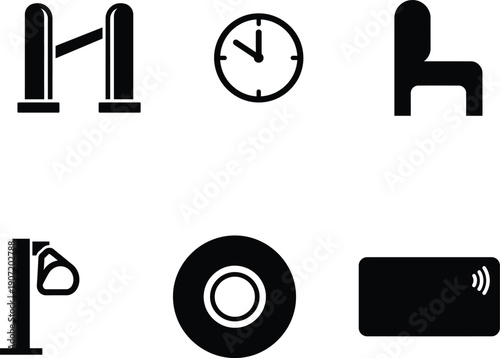 collection of various office supplies and gadgets on white background