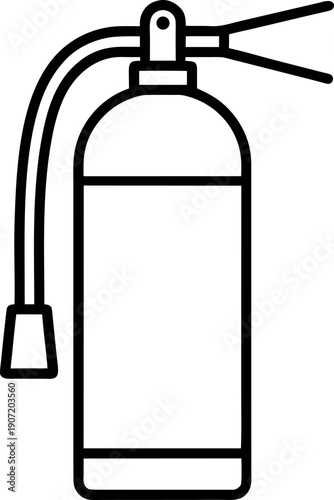 Fire extinguisher outline safety device illustration