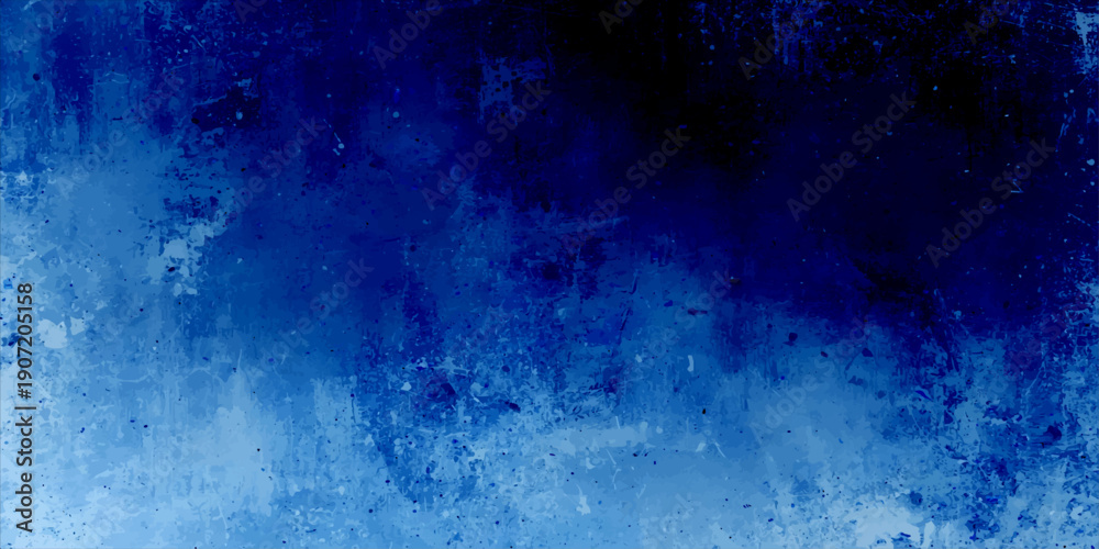 Obraz premium An abstract blue grunge background features a dark textured paint pattern on an aged paper surface with a distressed vintage wall design and rough antique canvas art