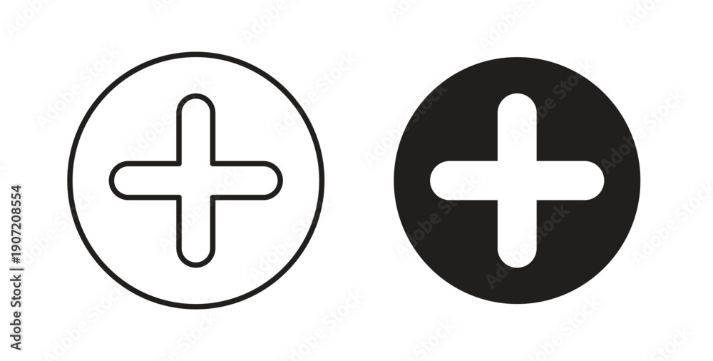 Obraz premium Add icon Thin Collection. Editable Stroke. Suitable for Websites