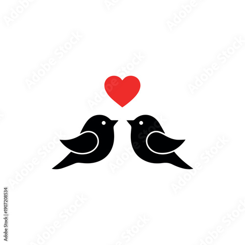 Valentine day Love Birds bundle vector silhouette illustration