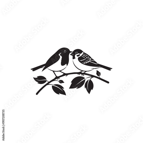 Valentine day Love Birds bundle vector silhouette illustration