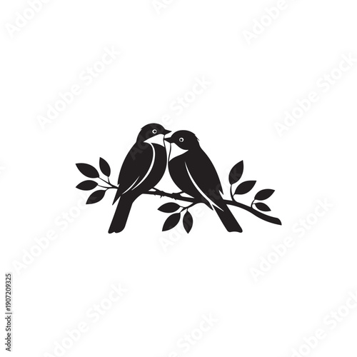 Valentine day Love Birds bundle vector silhouette illustration