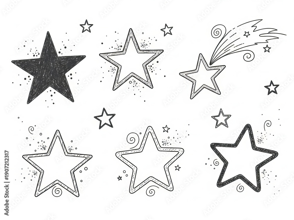 Obraz premium Illustrated collection of stars