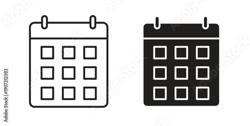 Calendar icon Thin Collection. Editable Stroke. Suitable for Websites